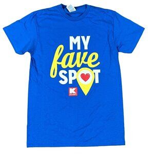 Vintage K-Mart My Fav Spot What Can I Help You Find? Blue T-Shirt Size Small